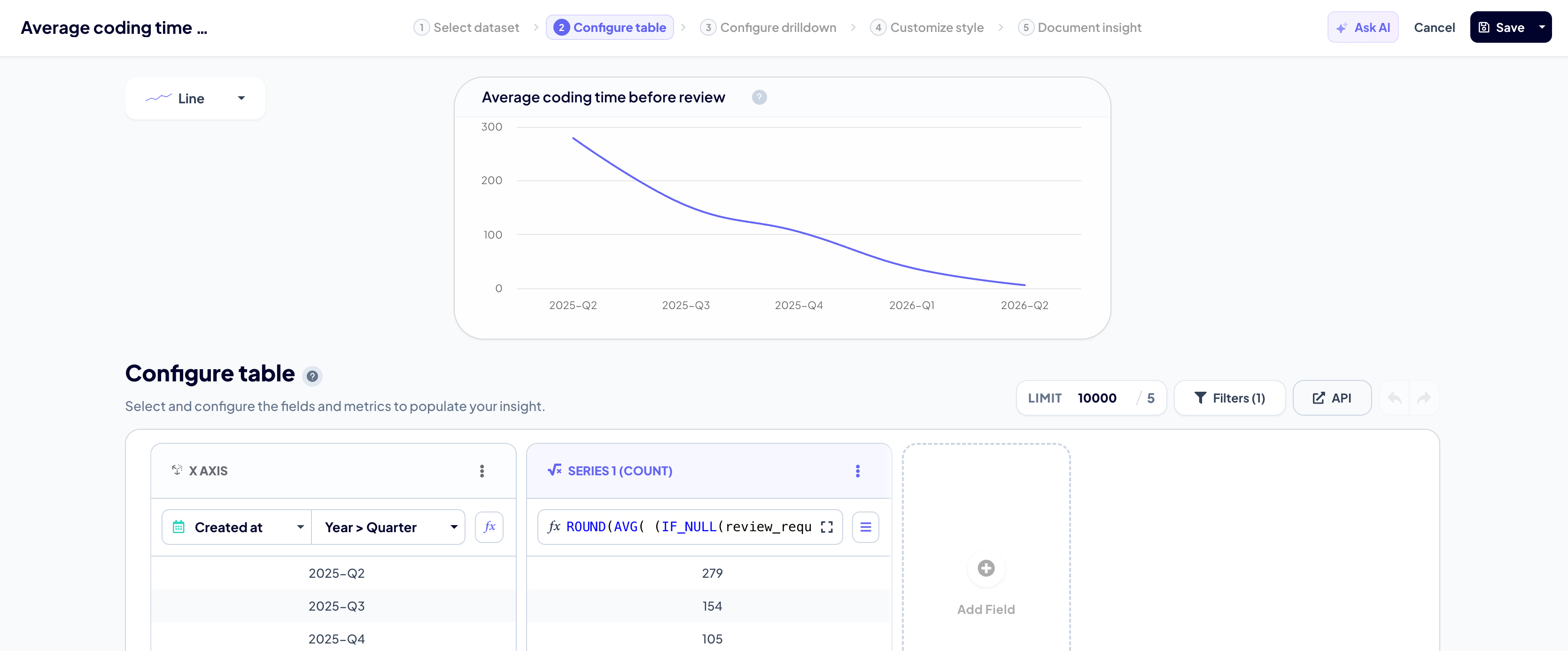 Keypup insight editor with a custom formula