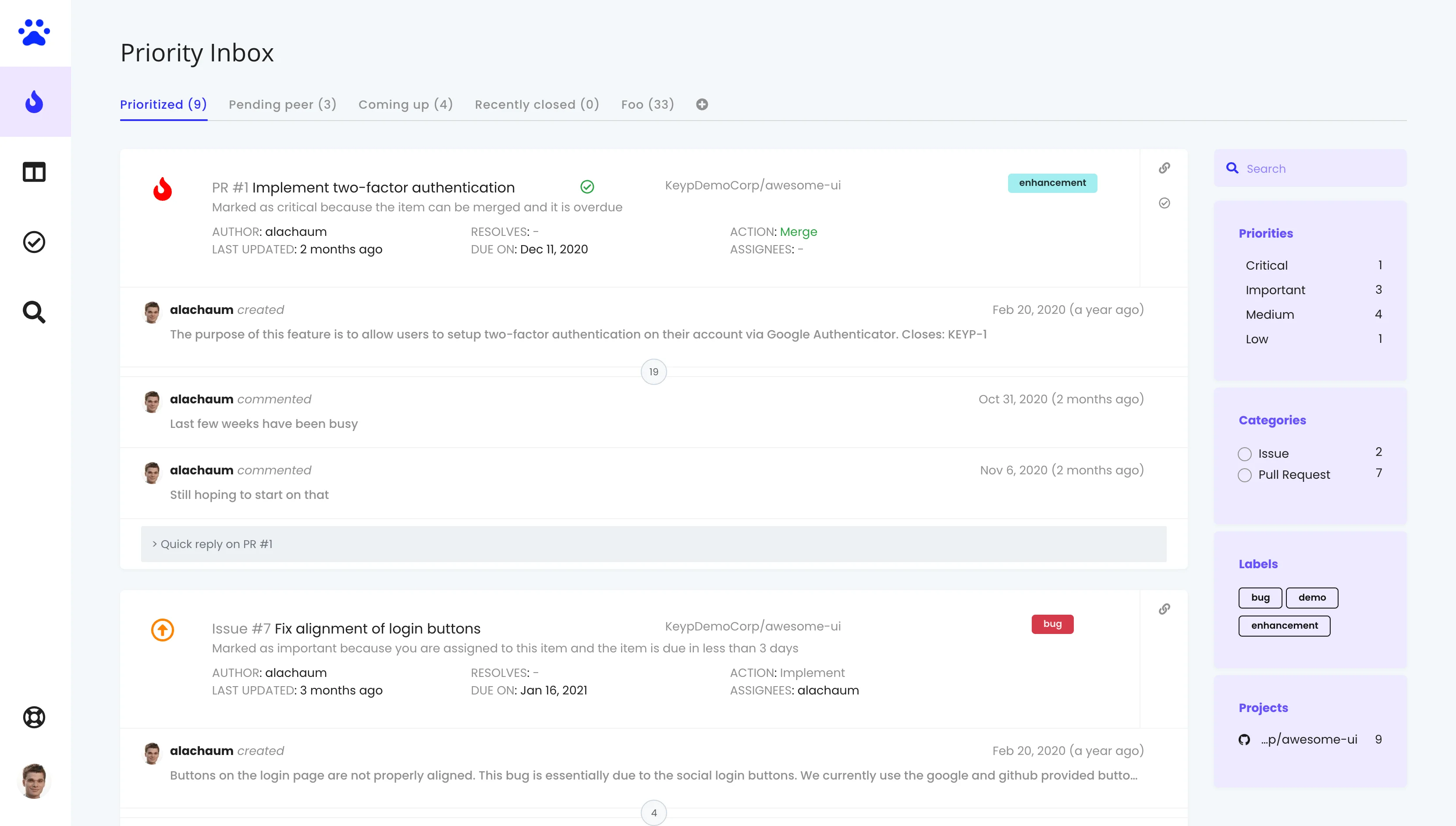 The Keypup Priority Inbox